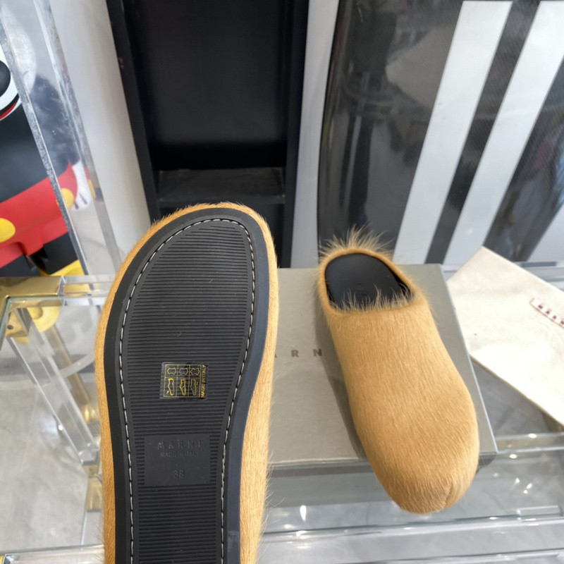 marni calf hair slippers