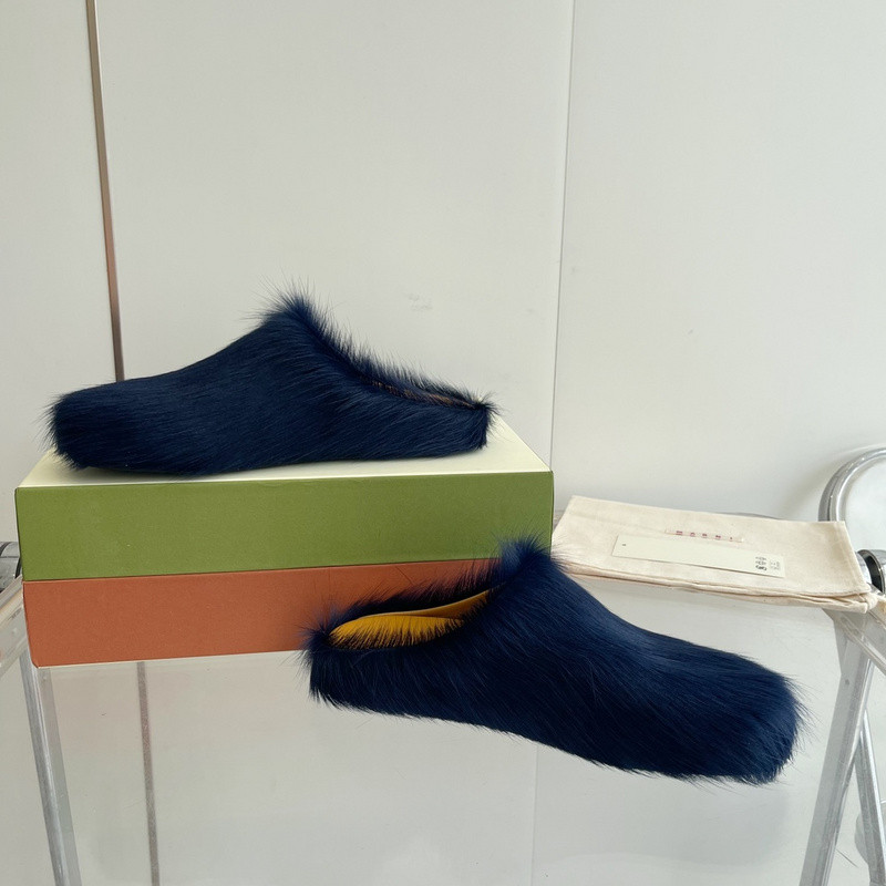 Marni calf hair slippers